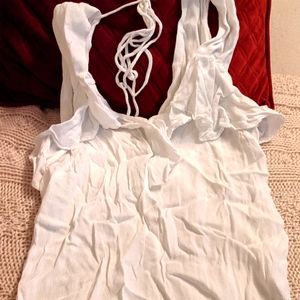 White Flowy Top with Ties